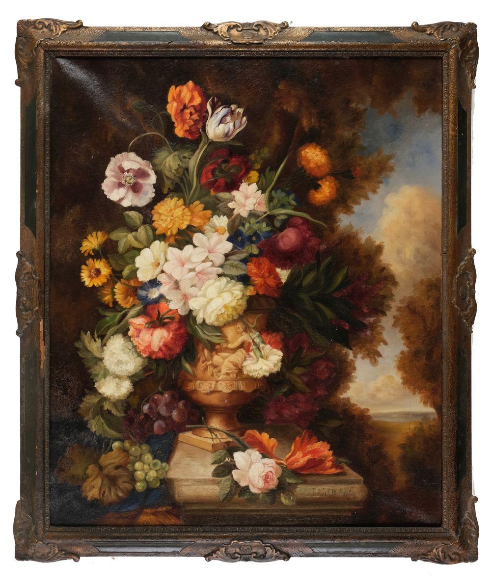 Jan Van Os Still-Life Painting - Large Classical Dutch Still Life Flower Oil Painting, signed & framed original