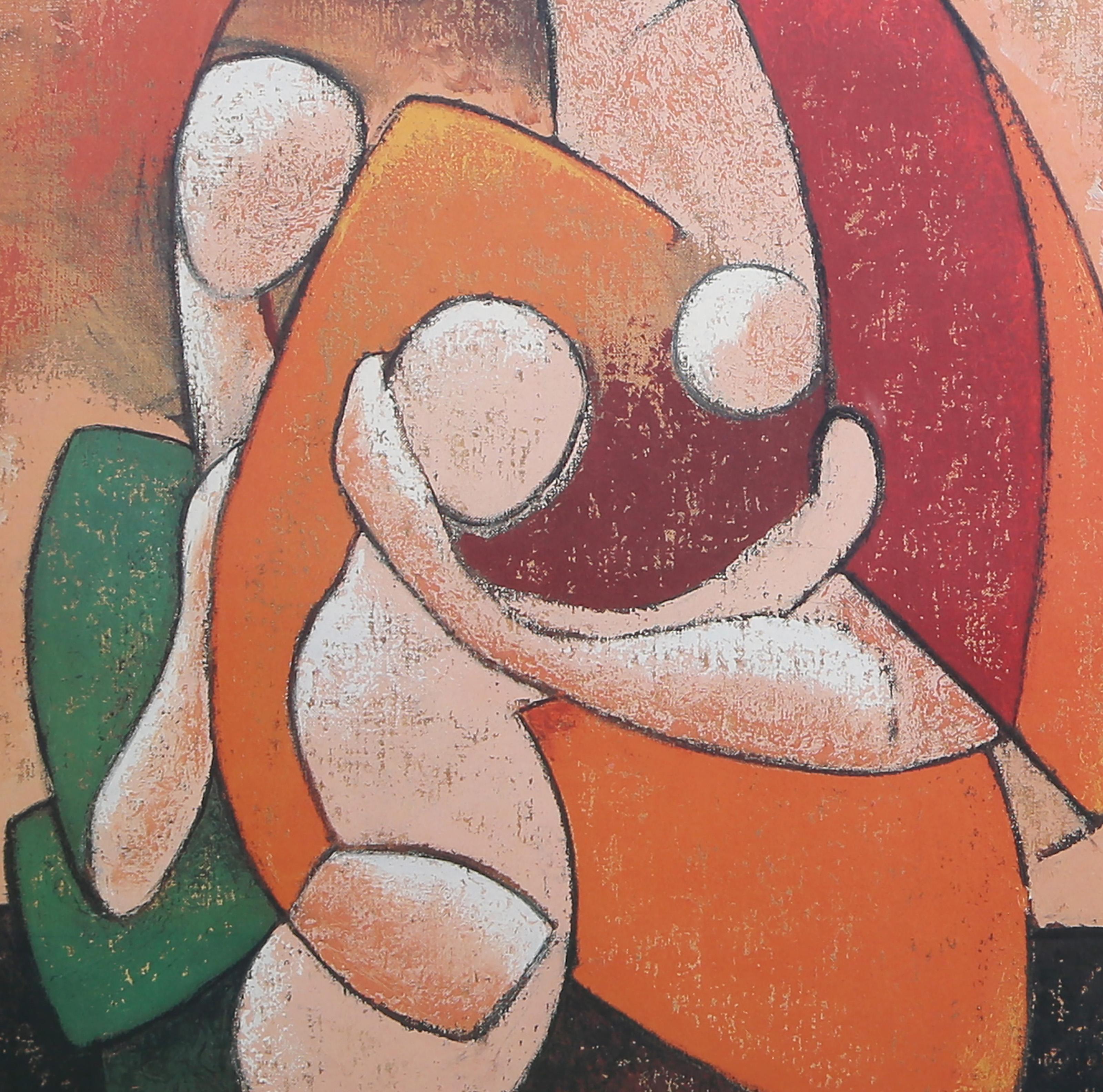 Mère & Child, lithographie cubiste de Jan Van Raay en vente 2