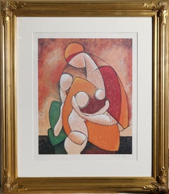 Mère & Child, lithographie cubiste de Jan Van Raay