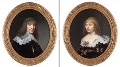 Antique Two portraits, one of a man and one of a lady - Jan van Ravensteyn 