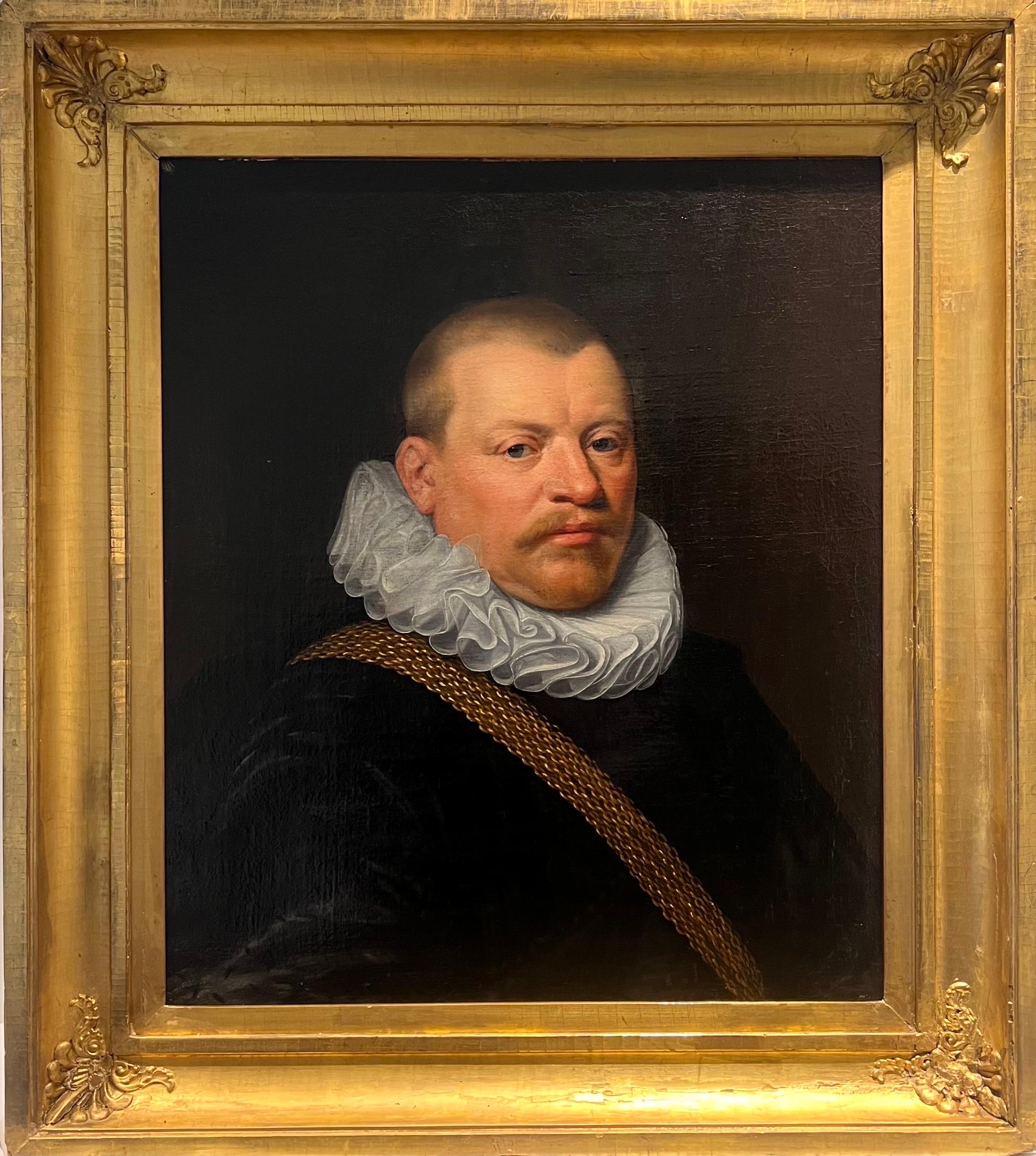 17th century Dutch Old Master Portrait of Jacob de Rycken - Dutch golden age - Painting by Jan van Ravesteyn