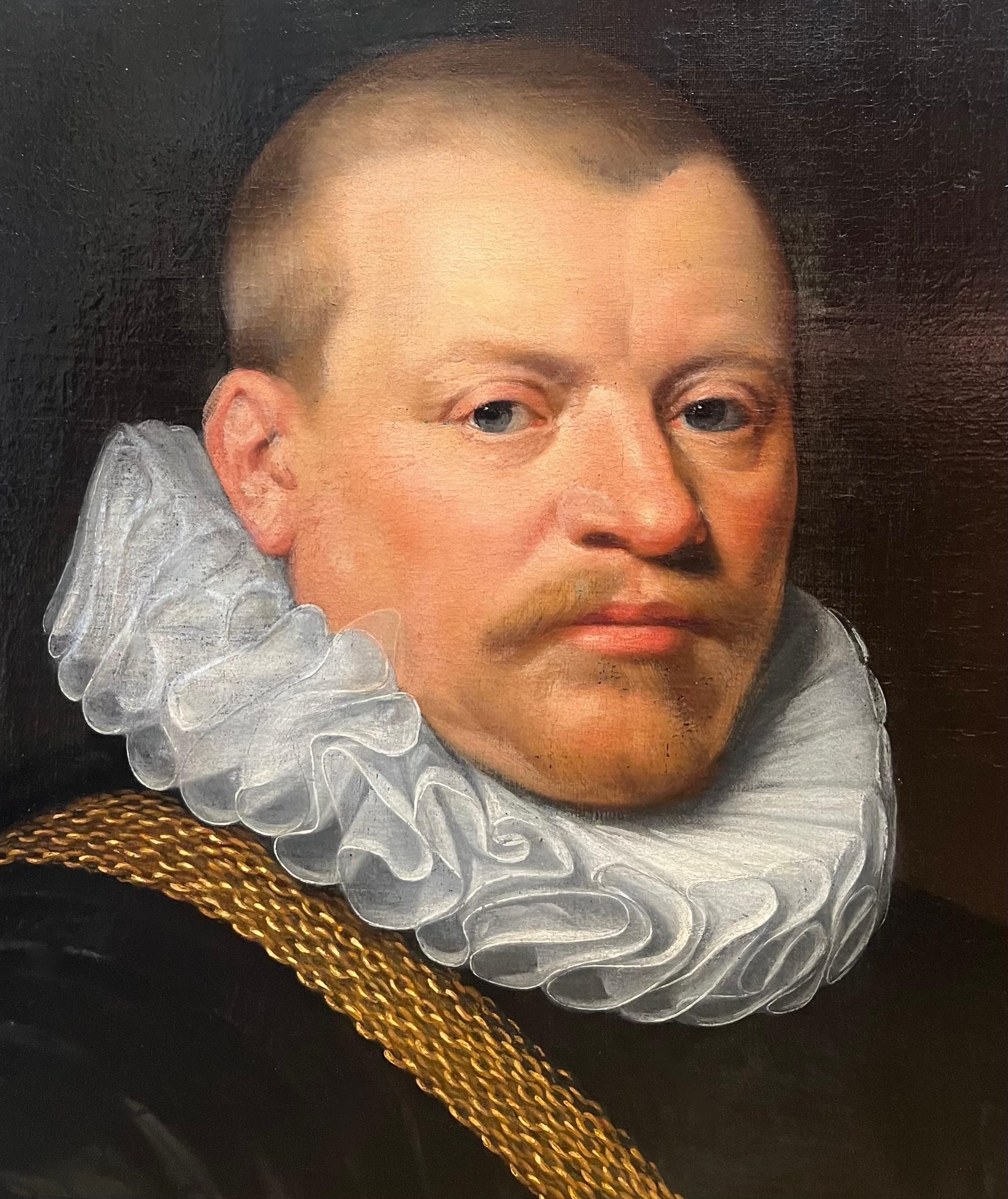 17th century Dutch Old Master Portrait of Jacob de Rycken - Dutch golden age - Old Masters Painting by Jan van Ravesteyn
