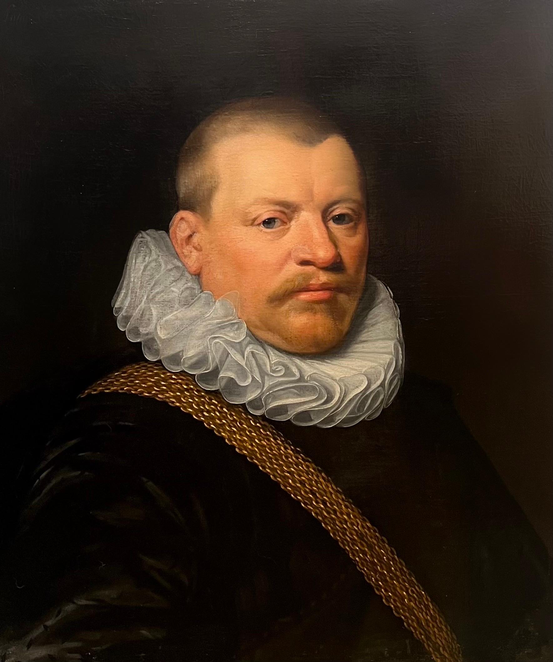 Jan van Ravesteyn Portrait Painting - 17th century Dutch Old Master Portrait of Jacob de Rycken - Dutch golden age