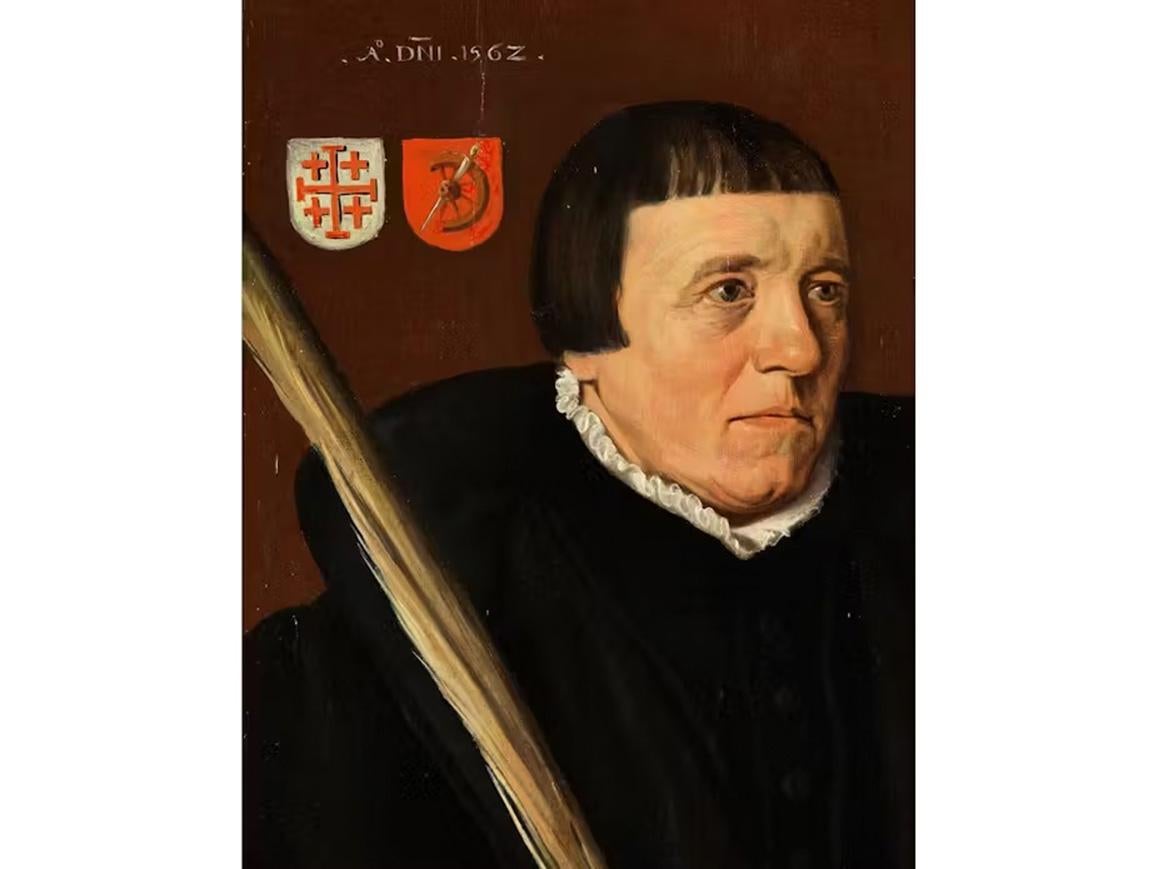 XVIe siècle Jan van Scorel Portrait d'un membre de la confrérie de Jérusalem en vente 3