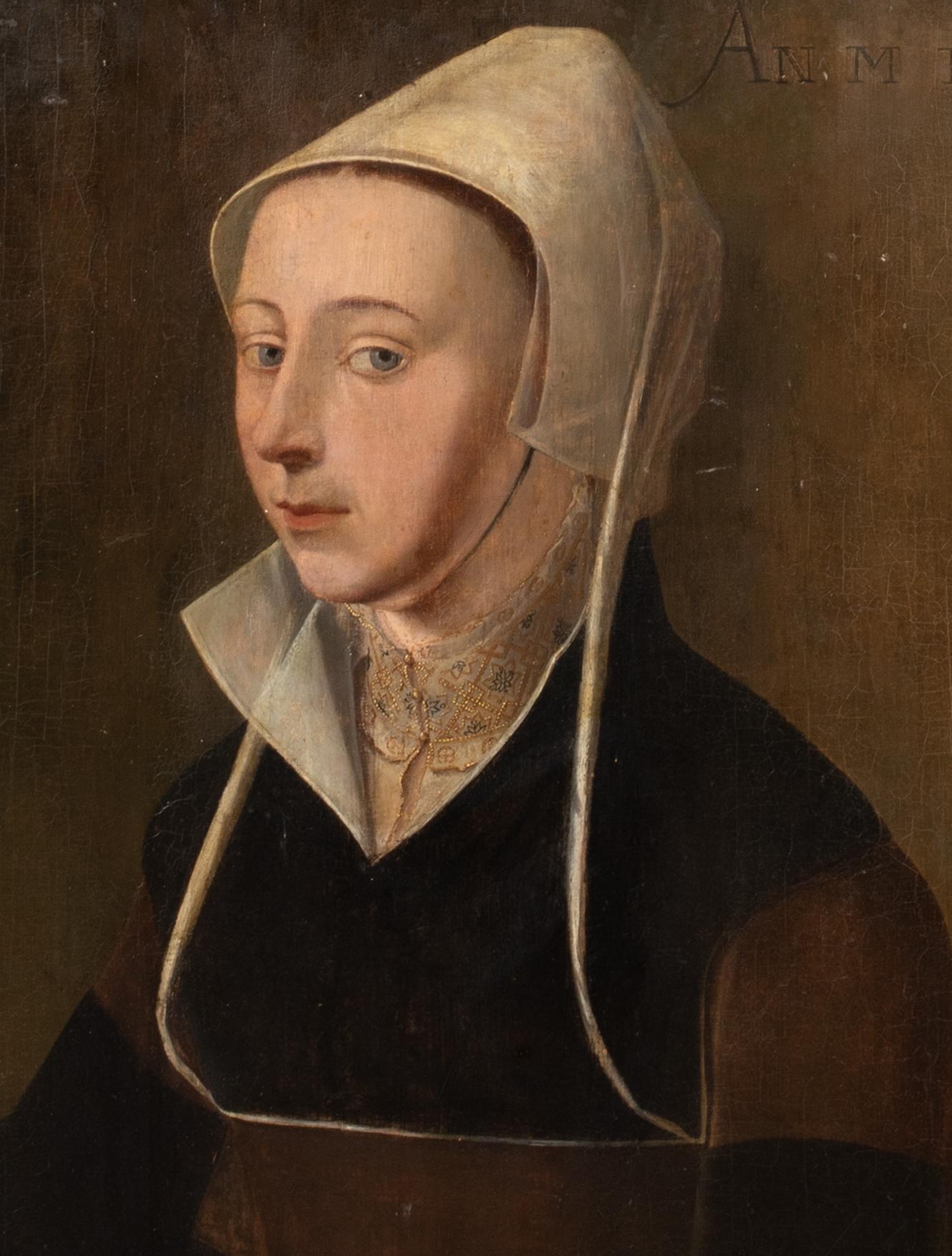 Portrait of a Woman Identified as Francisca Van Luxemburg, dated 1528 For Sale 4