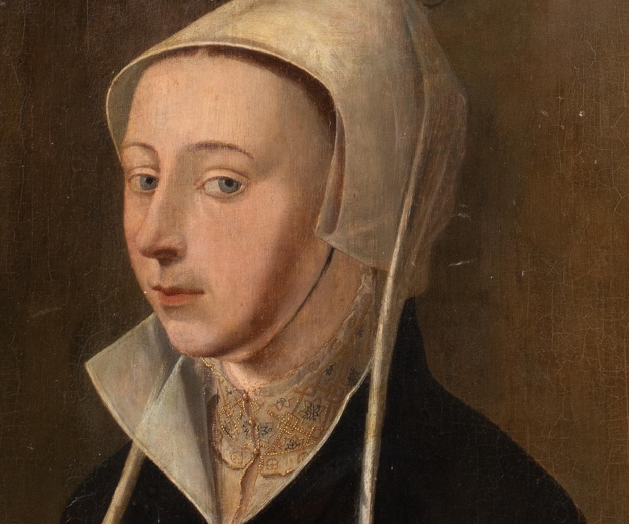 Portrait of a Woman Identified as Francisca Van Luxemburg, dated 1528 For Sale 5