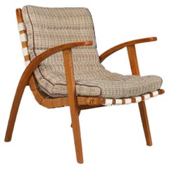 Jan Vanek Easy Chair in Bentwood and Canvas, Praque, the 1930s