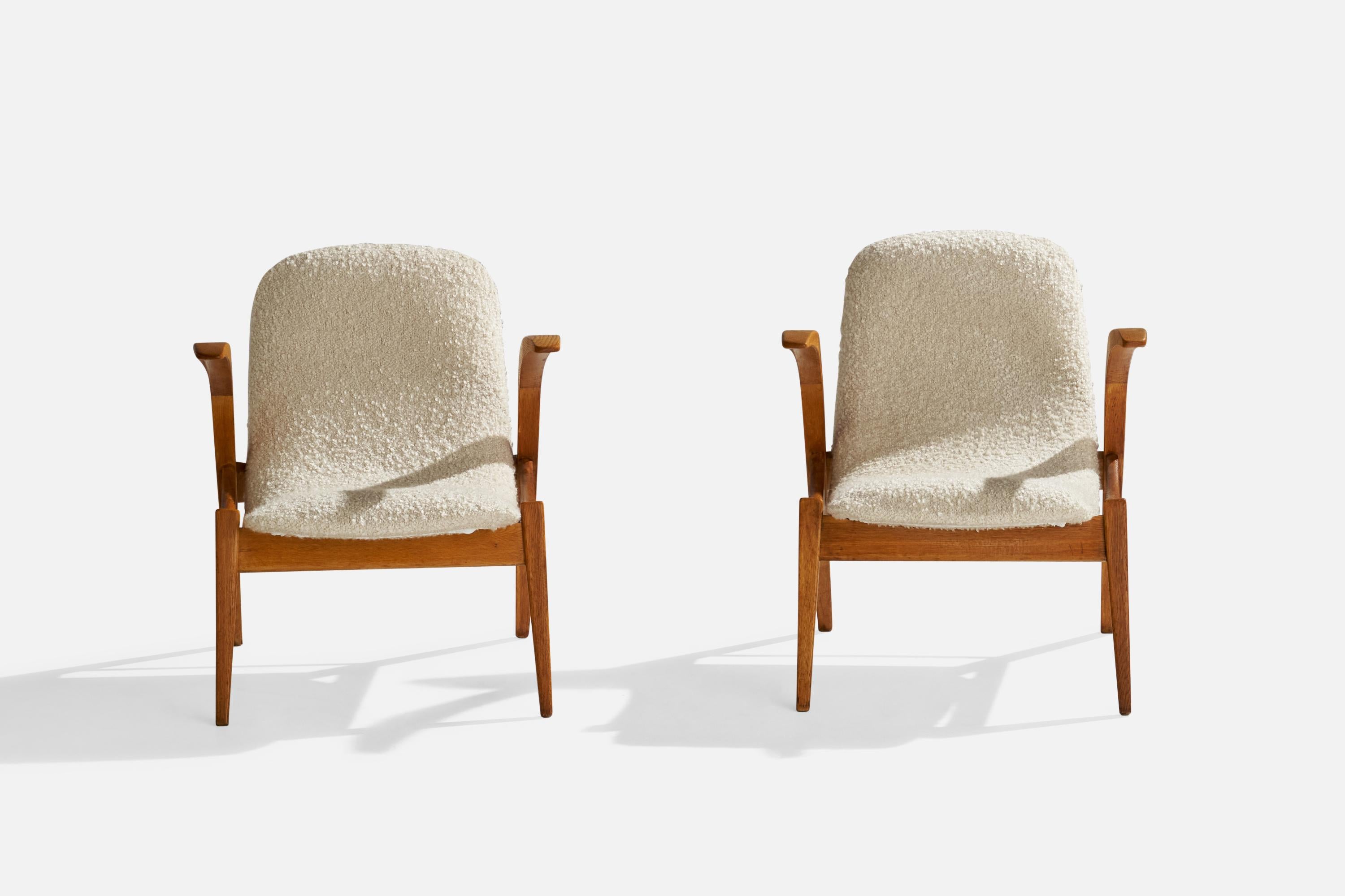 Mid-Century Modern Jan Vaněk, Lounge Chairs, Wood, Fabric, Czech Republic, 1960s For Sale