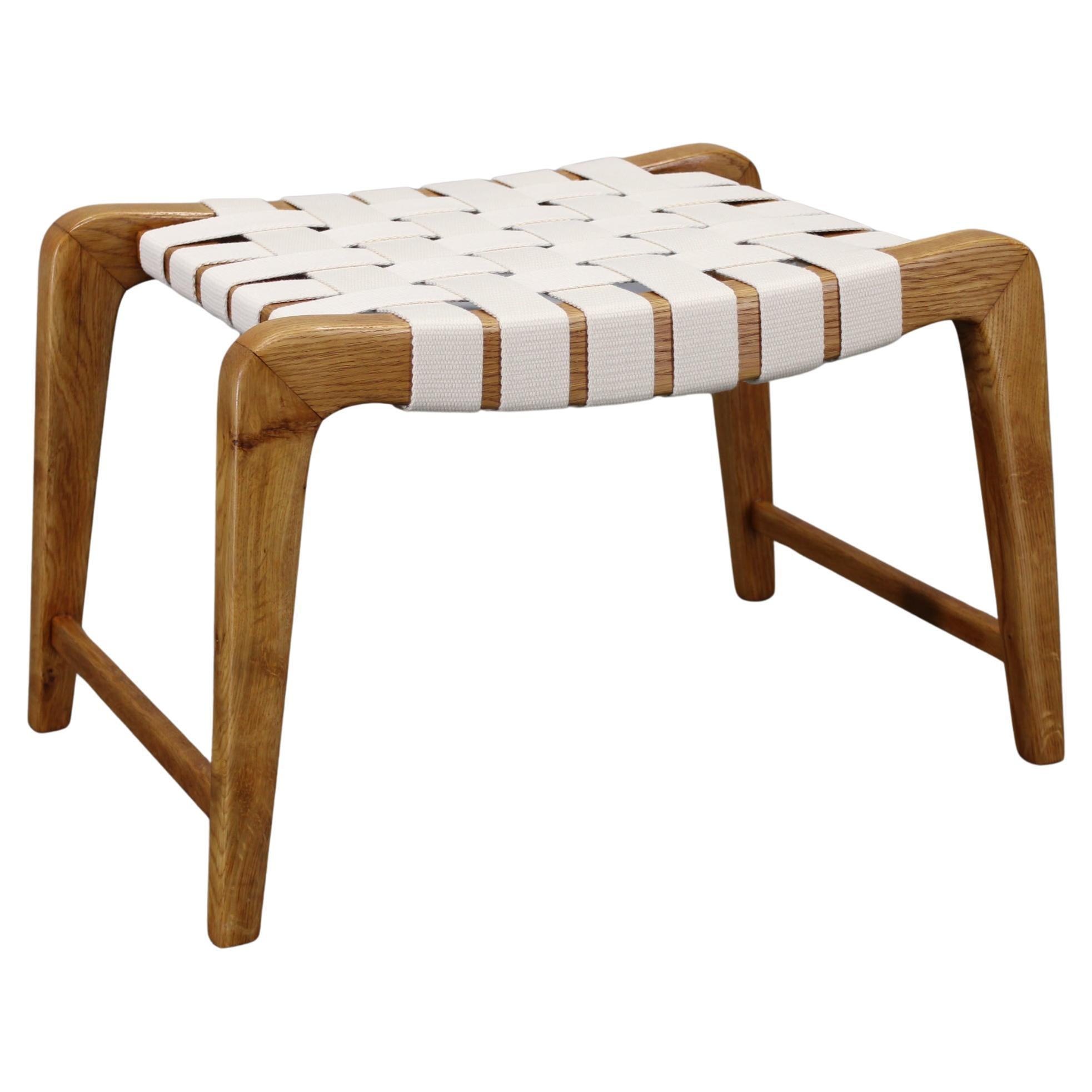 Sgabello Jan Vaněk Mid-Century Oak, Cecoslovacchia, anni 
50