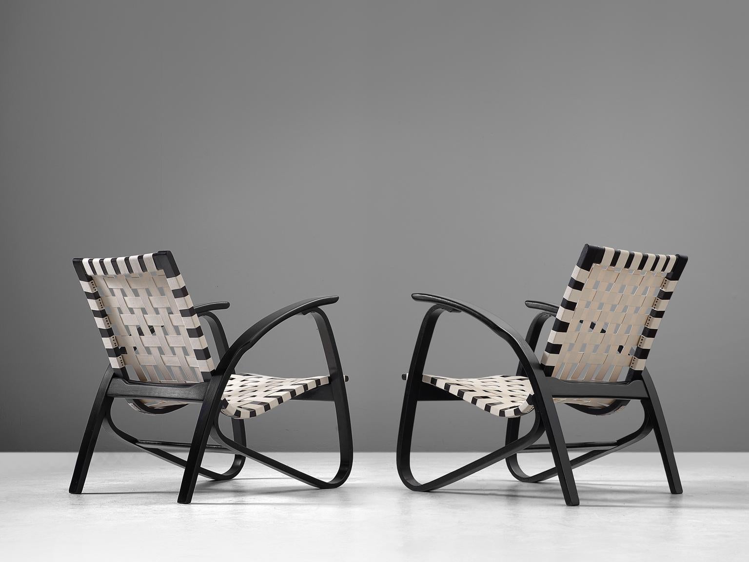 Art Deco Jan Vanek Reupholstered Lounge Chairs