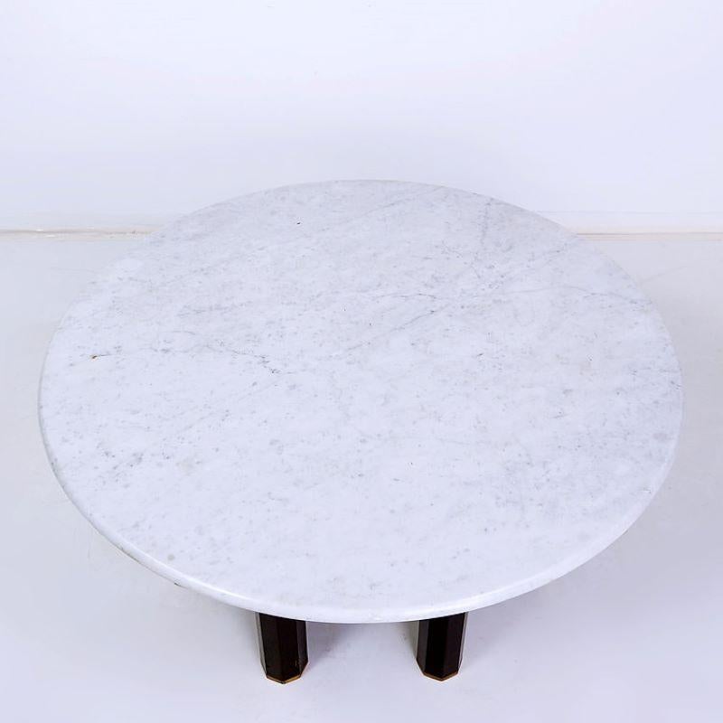 Jan Vlug Coffee Table with Round Marble Top - 1970s - Belgium For Sale 4