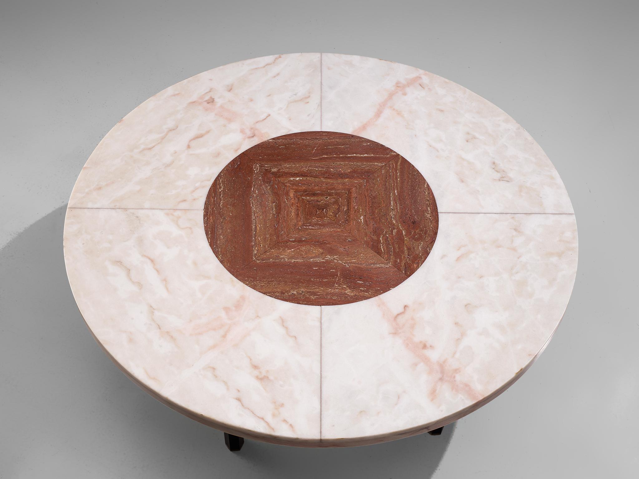 Late 20th Century Jan Vlug Large Cocktail Table with Round Marble Top