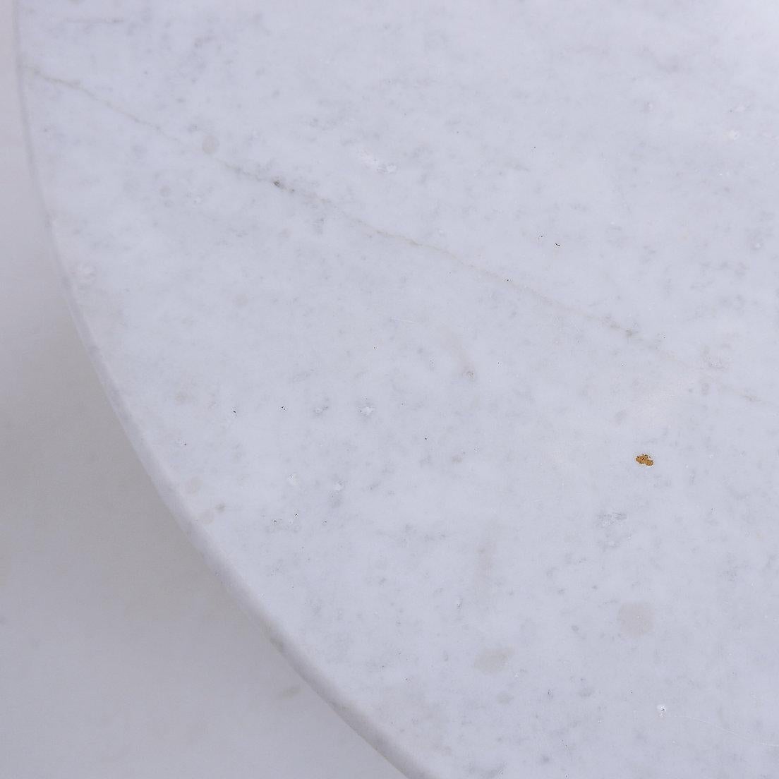 Jan Vlug large Coffee Table with Round Marble Top - 1970s - Belgium Ø 85 , 5cm For Sale 4