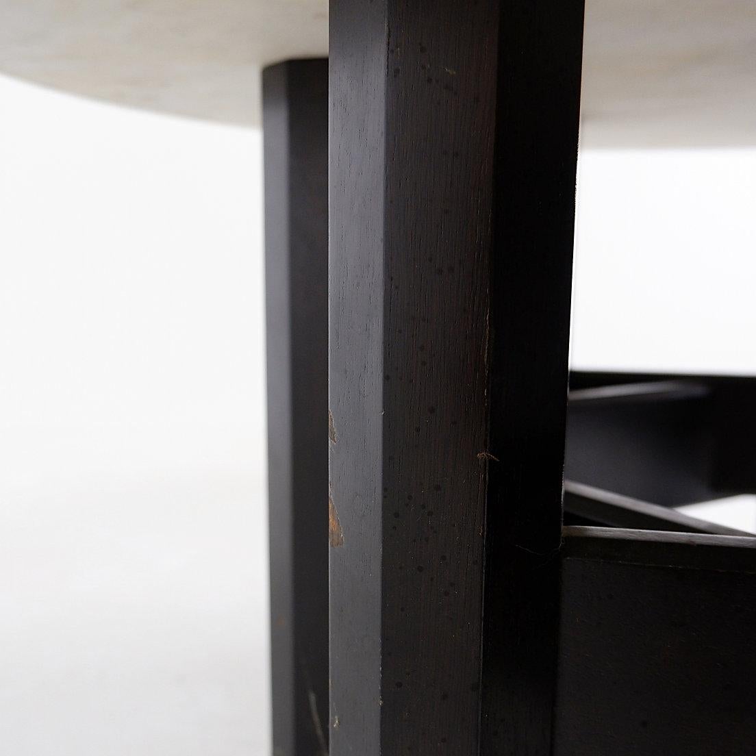 Jan Vlug large Coffee Table with Round Marble Top - 1970s - Belgium Ø 85 , 5cm For Sale 5