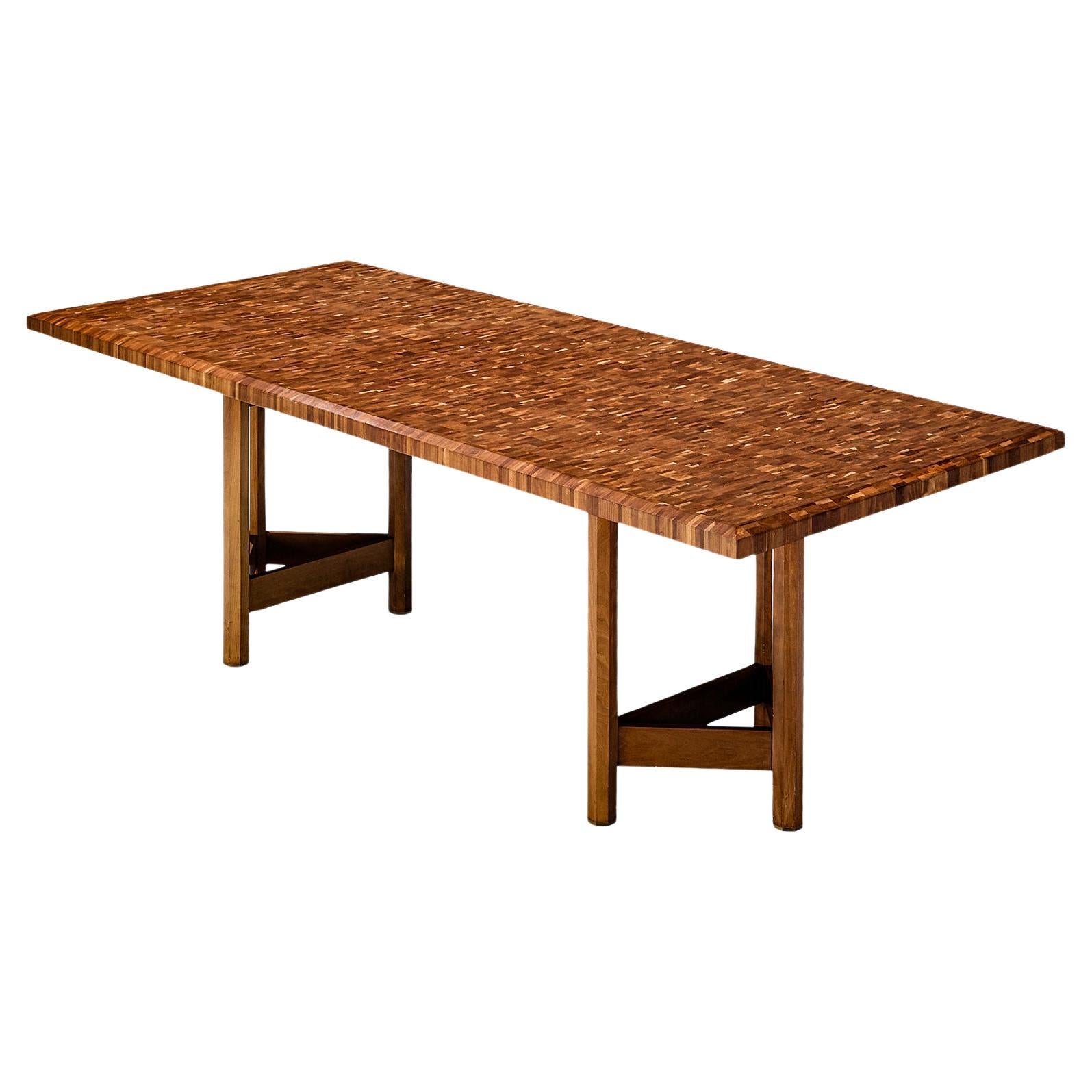 Jan Vlug Rare Dining Table in Wood  For Sale