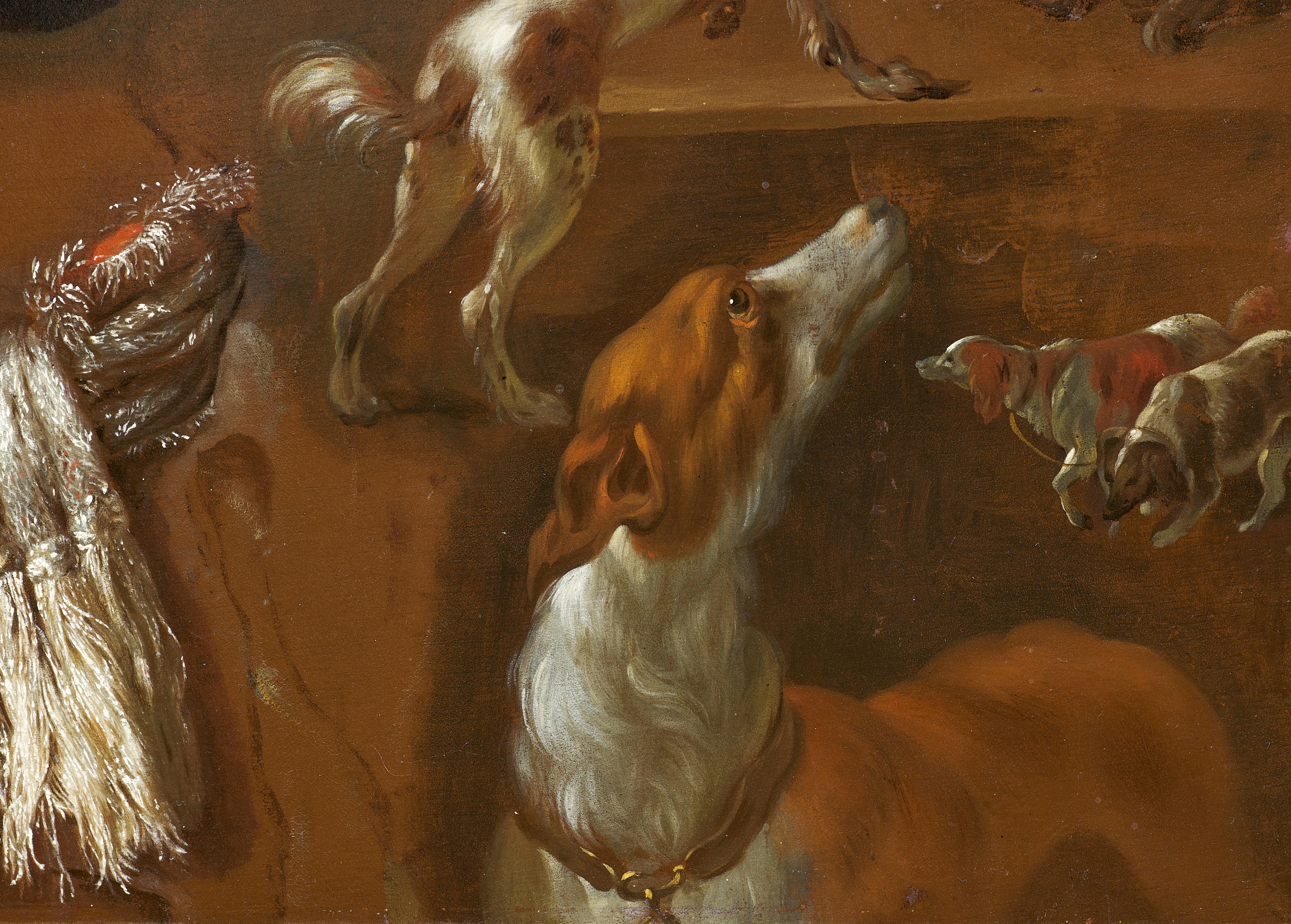 Ten Dog Studies and a Study of a Stole, a panel attributed to Jan Weenix For Sale 3