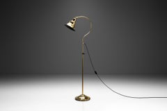 Jan Wickelgren Curved Brass Floor Lamp for Aneta Belysning AB, Sweden 1970s