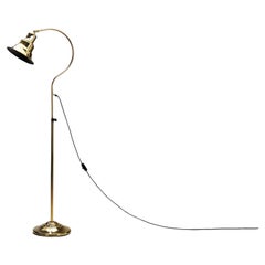 Vintage Jan Wickelgren Curved Brass Floor Lamp for Aneta Belysning AB, Sweden 1970s