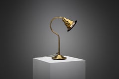 Jan Wickelgren Curved Brass Table Lamp for Aneta Belysning AB, Sweden, 1970s