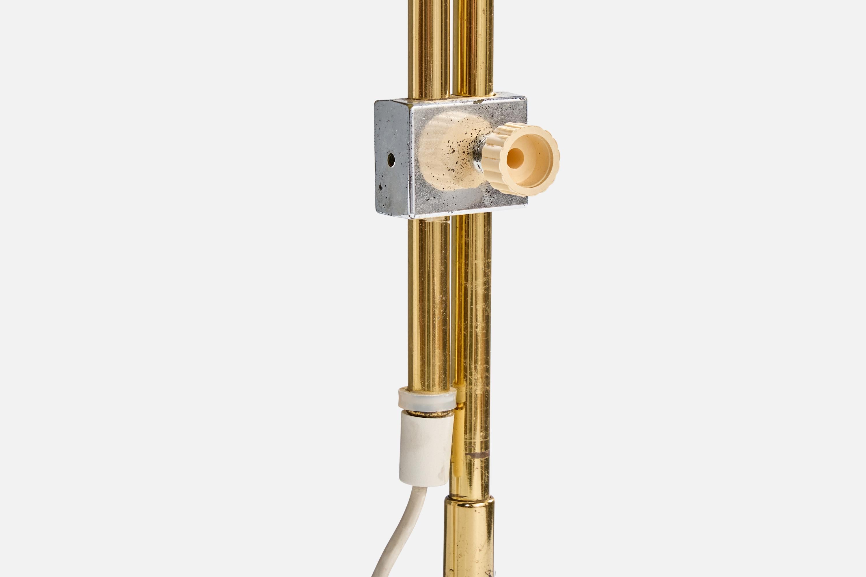 Jan Wickelgren, Table Lamp, Brass, Metal, Fabric, Sweden, 1980s For Sale 6