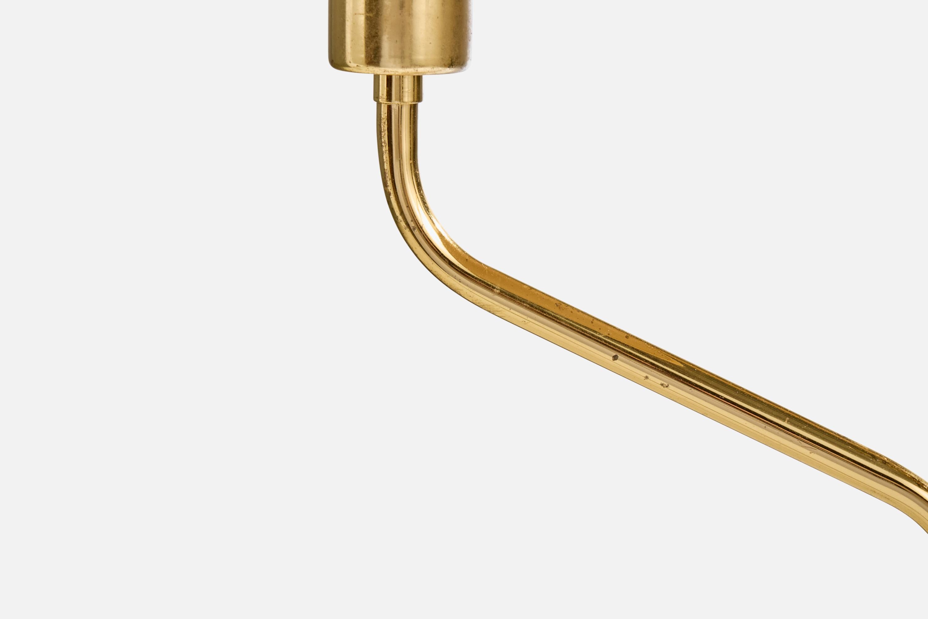 Jan Wickelgren, Table Lamp, Brass, Metal, Fabric, Sweden, 1980s For Sale 4
