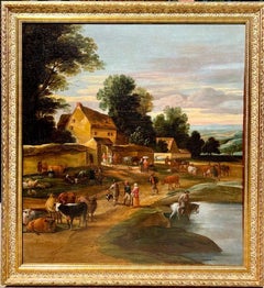 Riesige flämische Landschaft aus dem 17. Jahrhundert - Jan Wildens - Landleben
