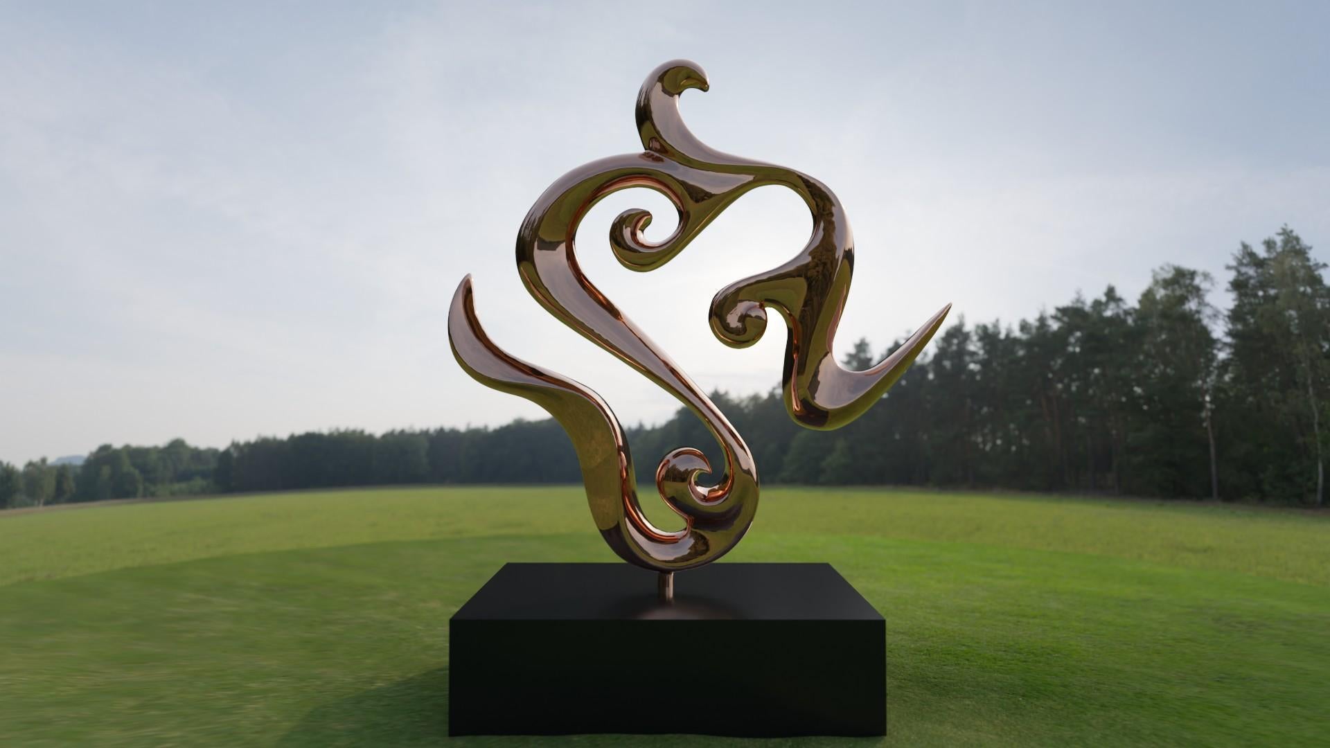 The Flow, monumentale Größe – Sculpture von Jan Willem Krijger
