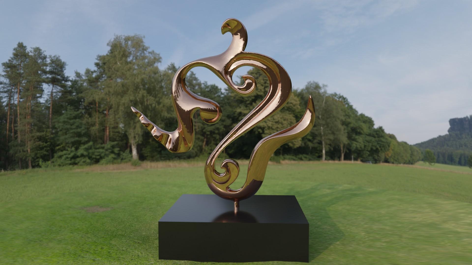 Jan Willem Krijger Abstract Sculpture - The Flow, monumental size