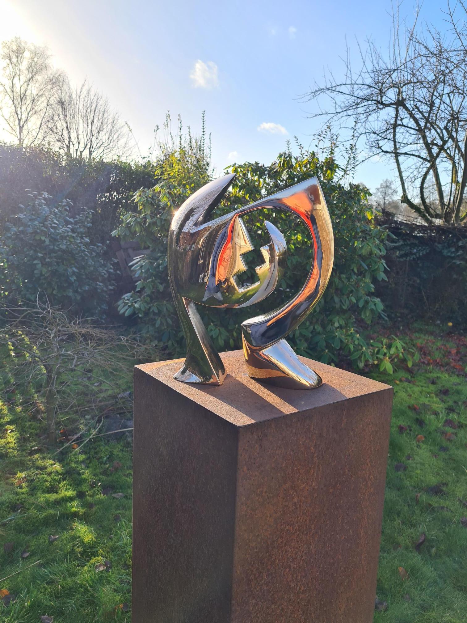 Sculpture, bronze polished modern contemporary art. Title the Gate For Sale 3