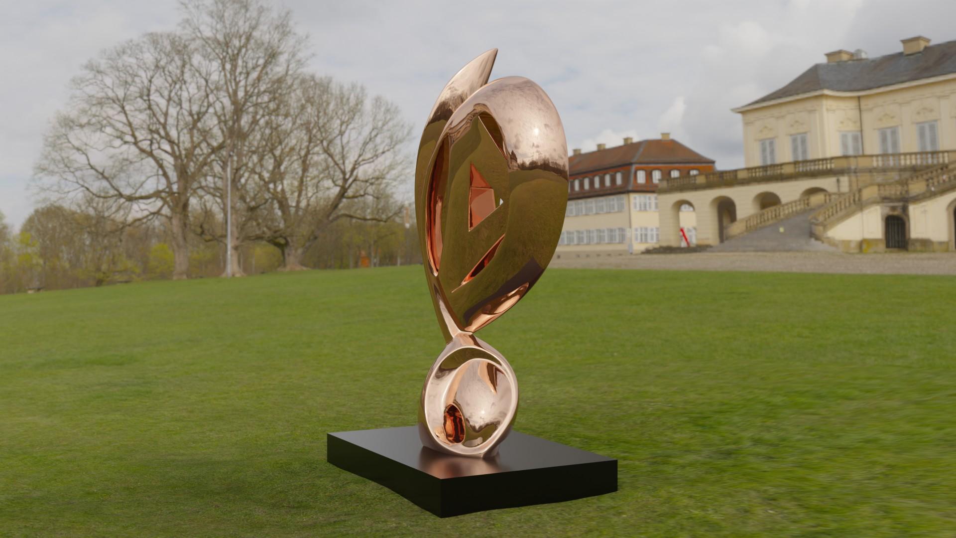 The Guardian - Gold Abstract Sculpture by Jan Willem Krijger