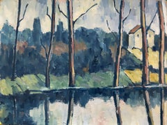 Bord de Seine, Gemälde, Öl auf Papier