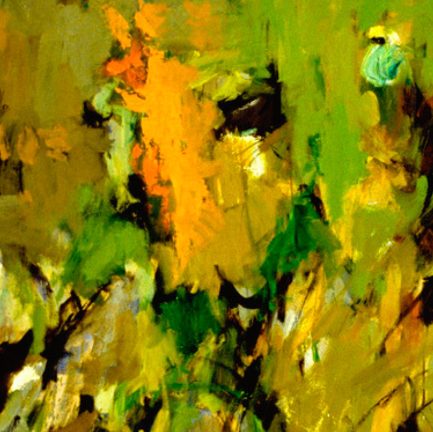 Springs : Oil painting on canvas - Abstract Painting by Jan Wunderman