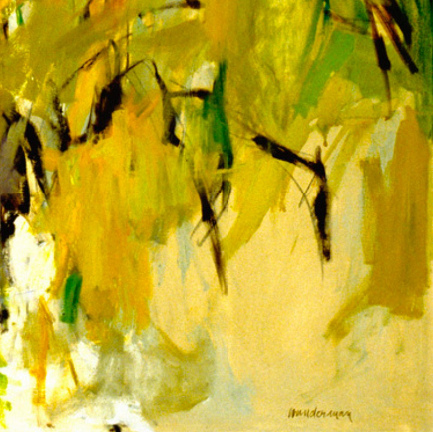 Springs : Oil painting on canvas - Brown Abstract Painting by Jan Wunderman