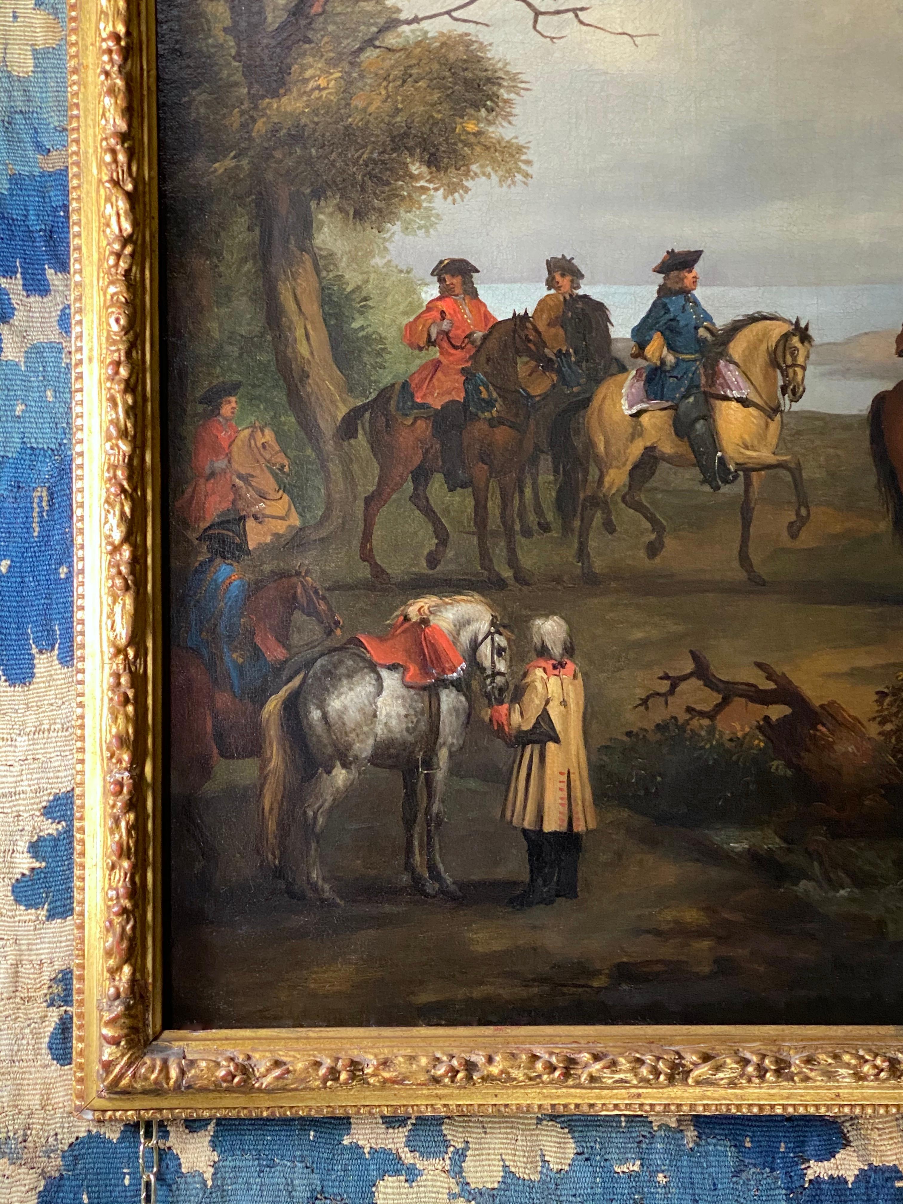 Early 18th Century Equestrian Oil - Black Portrait Painting by Jan Wyck