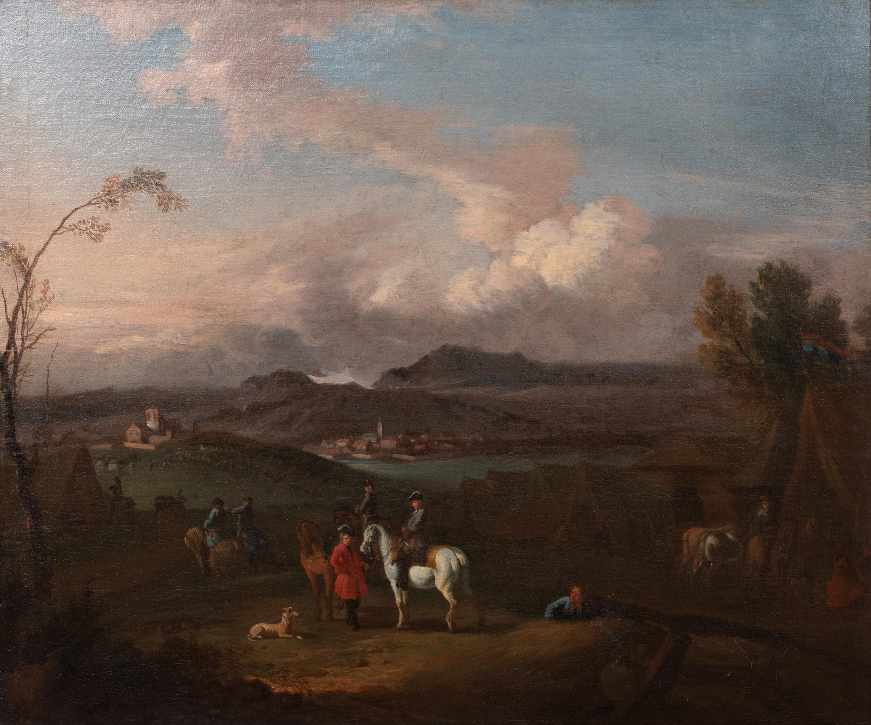 William III & Generäle, Schlacht am Boyne (1690), 17. Jahrhundert (Braun), Landscape Painting, von Jan Wyck