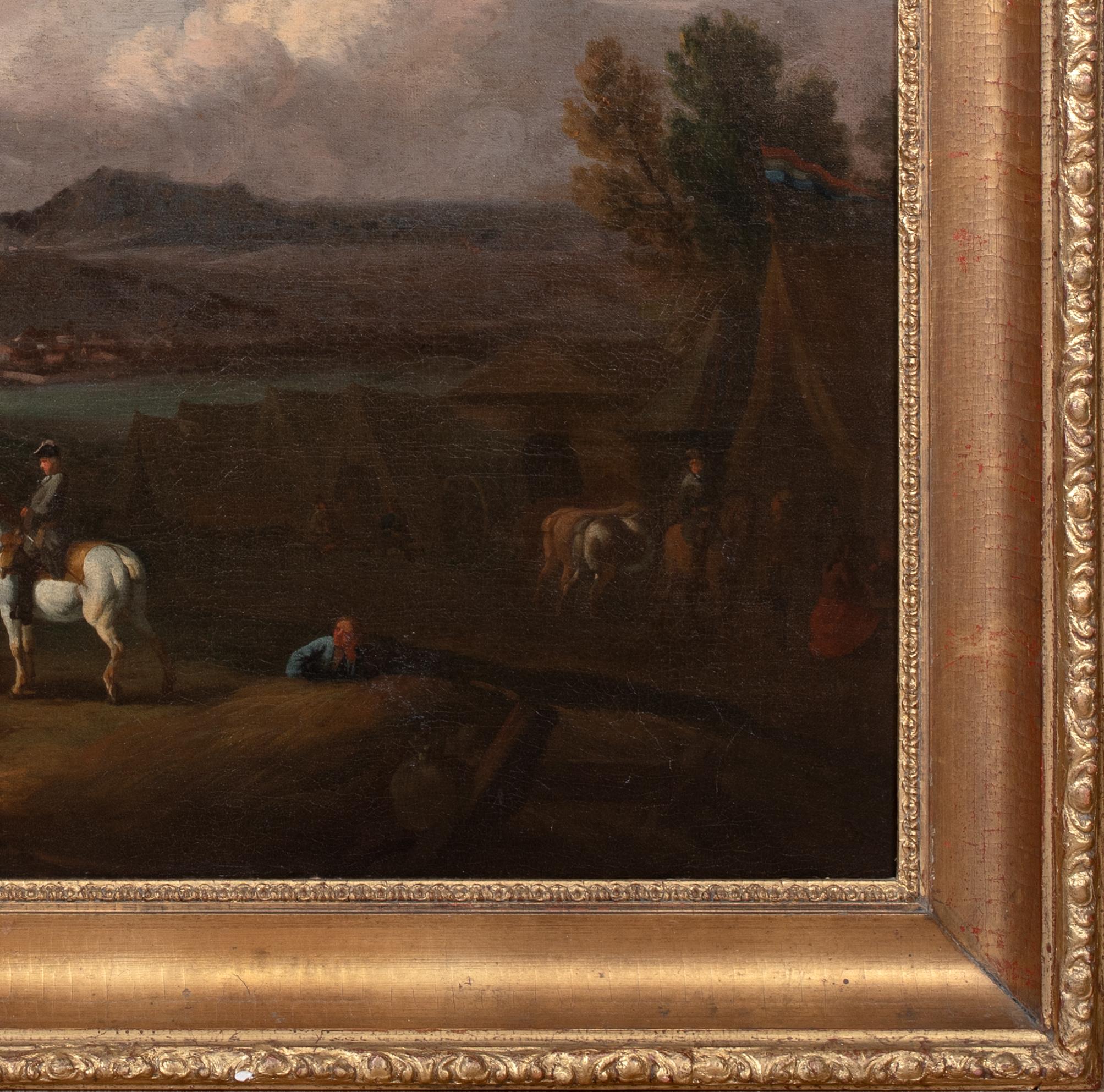 William III & Generäle, Schlacht am Boyne (1690), 17. Jahrhundert

JAN WYCK (1645-1702) zugeschrieben

Große Ansicht aus dem 17. Jahrhundert von Wilhelm III. im Gespräch mit seinen Generälen vor der Schlacht am Boyne, Öl auf Leinwand. Weitläufige