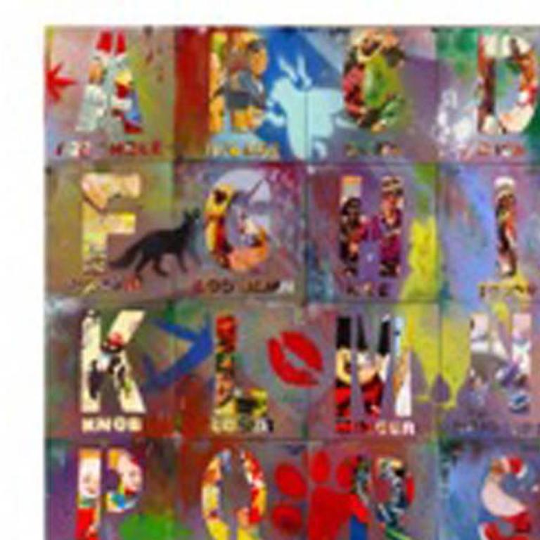 Jana Nicole AZ of Swear Words, Original, Board, Mixed Media Art,On