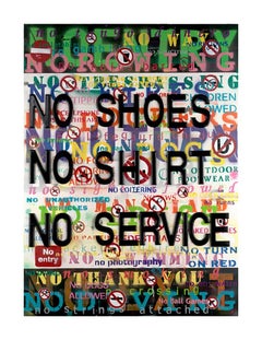 No Shoes, No Shirt, No Service, Original, Mixed Media, Urban, Pop Art, good Art