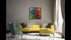 GOSSIP GIRLS (ISSUE 9) Original, Canvas Mixed Media, Vintage Graffiti Stencilled