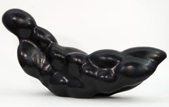 Biomorphic No 13 - smooth, carved, stained, polished wood, abstract sculpture