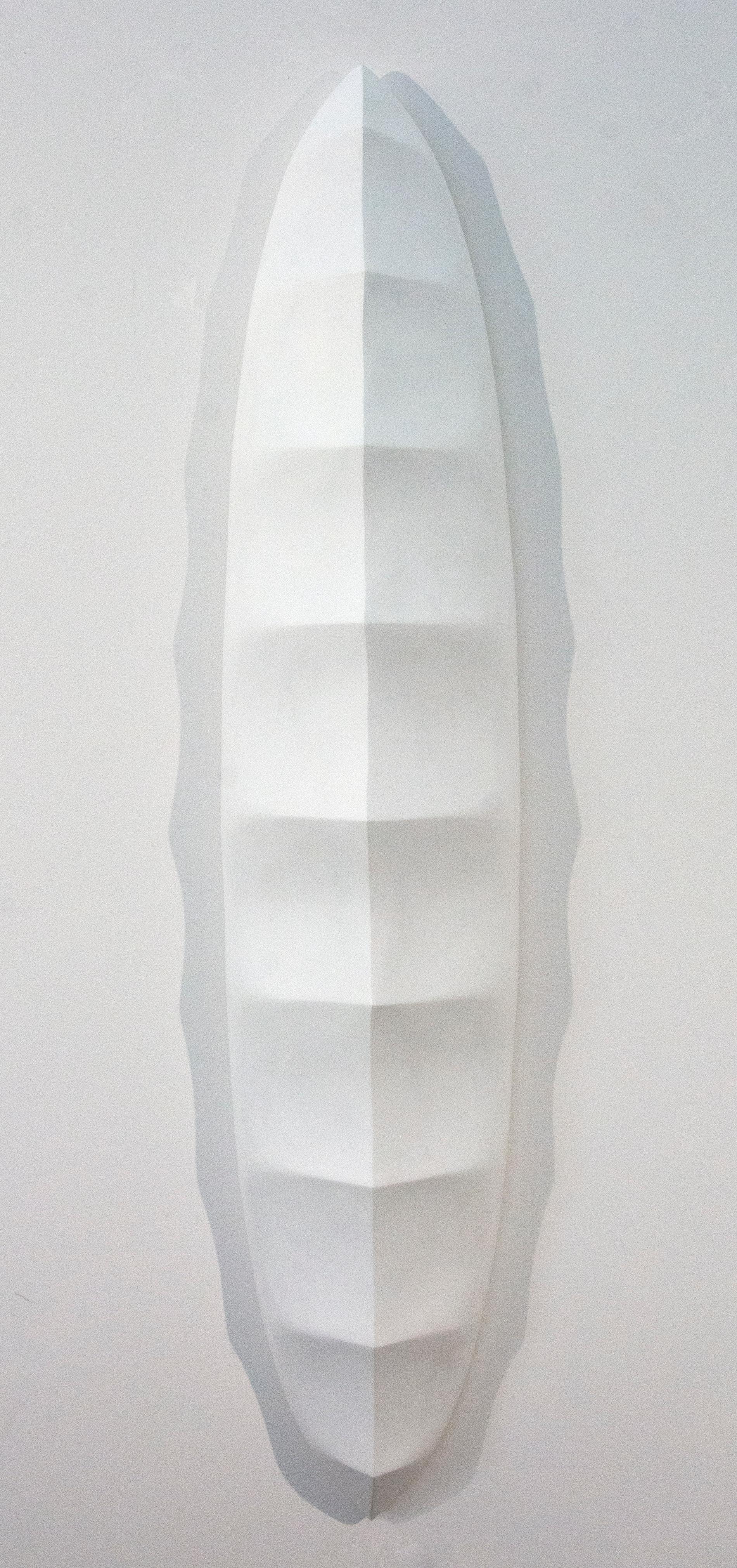 Biomorphic No 3 - bright, white, minimal, abstract, plaster and wax wall relief - Contemporary Sculpture by Jana Osterman