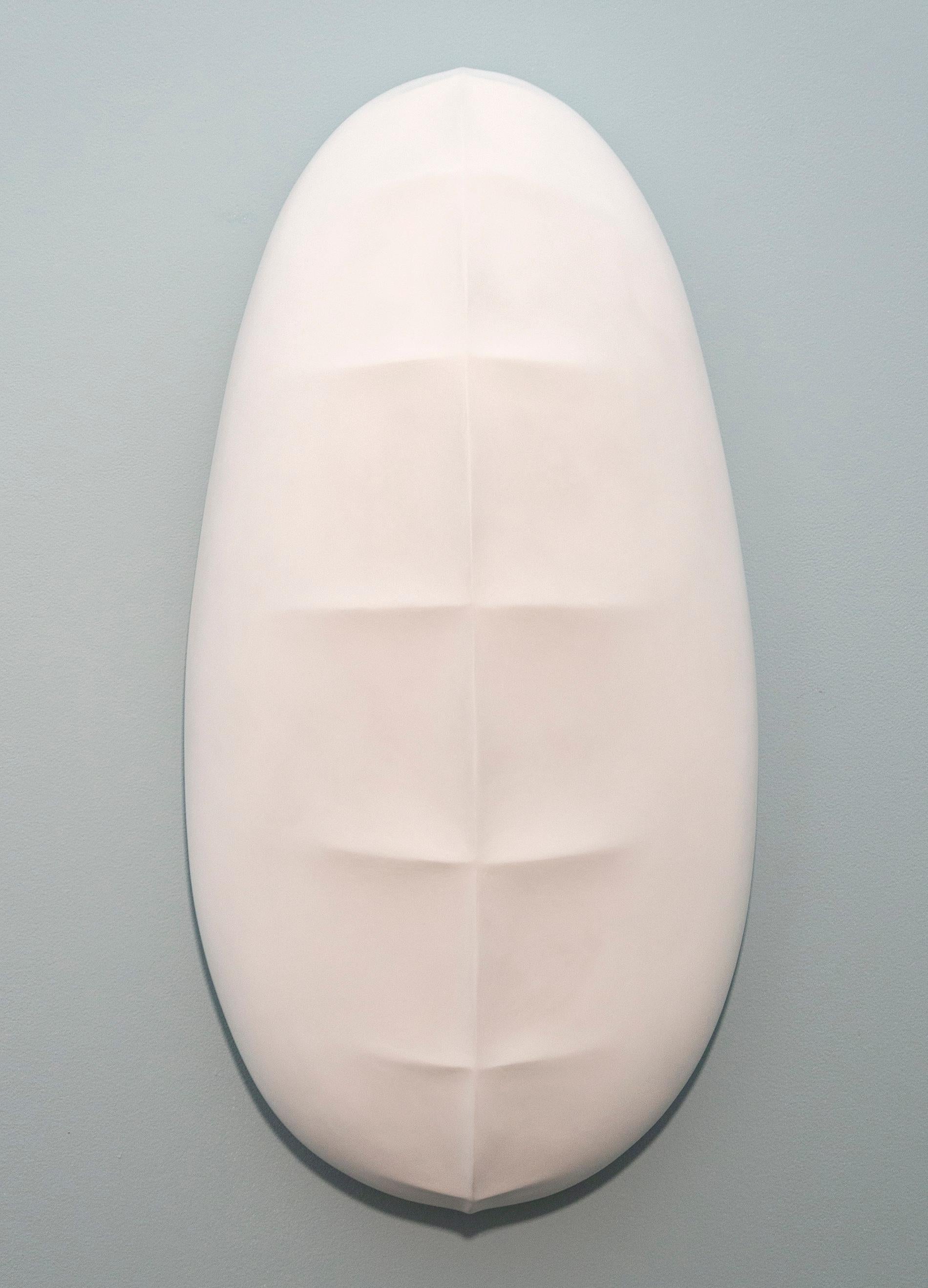 Jana Osterman Abstract Sculpture - Biomorphic No 4 - white, minimalist, abstract, Venetian plaster wall sculpture