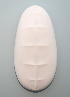 Biomorphic No 4 - white, minimalist, abstract, Venetian plaster wall sculpture
