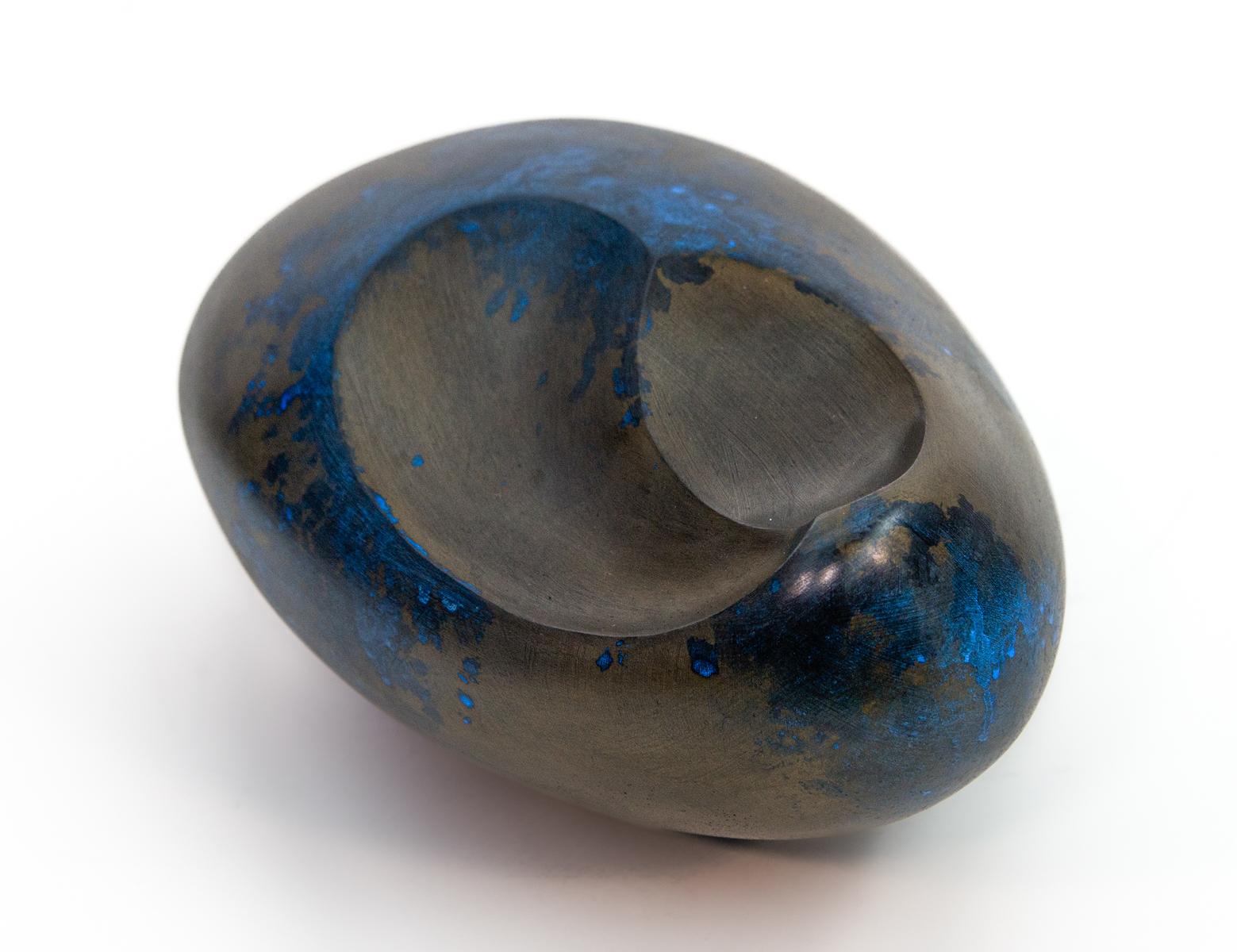 Jana Osterman Abstract Sculpture - Ovoid 3/9 - intimate, smooth, polished, cast gypsum, bronze sculpture
