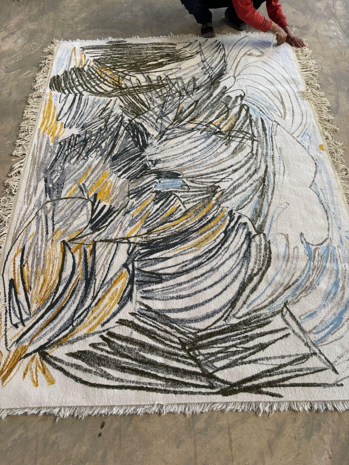 Janaina Tschape I - Ltd. Ed. Artistics Knots Rugs laine et soie noués à la main 6' x 4' en vente 5