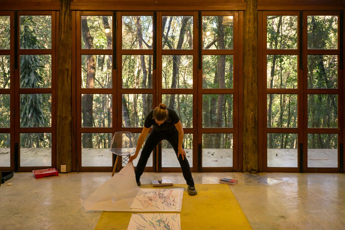 Moderne Janaina Tschape II - Ltd. Ed. Artistics Knots Rugs laine et soie noués à la main 6' x 4' en vente