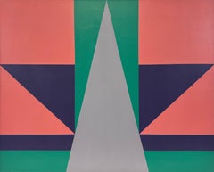 “Untitled, 1982” Brazilian Geometric Abstraction Hard Edge Oil Signed 20th C.