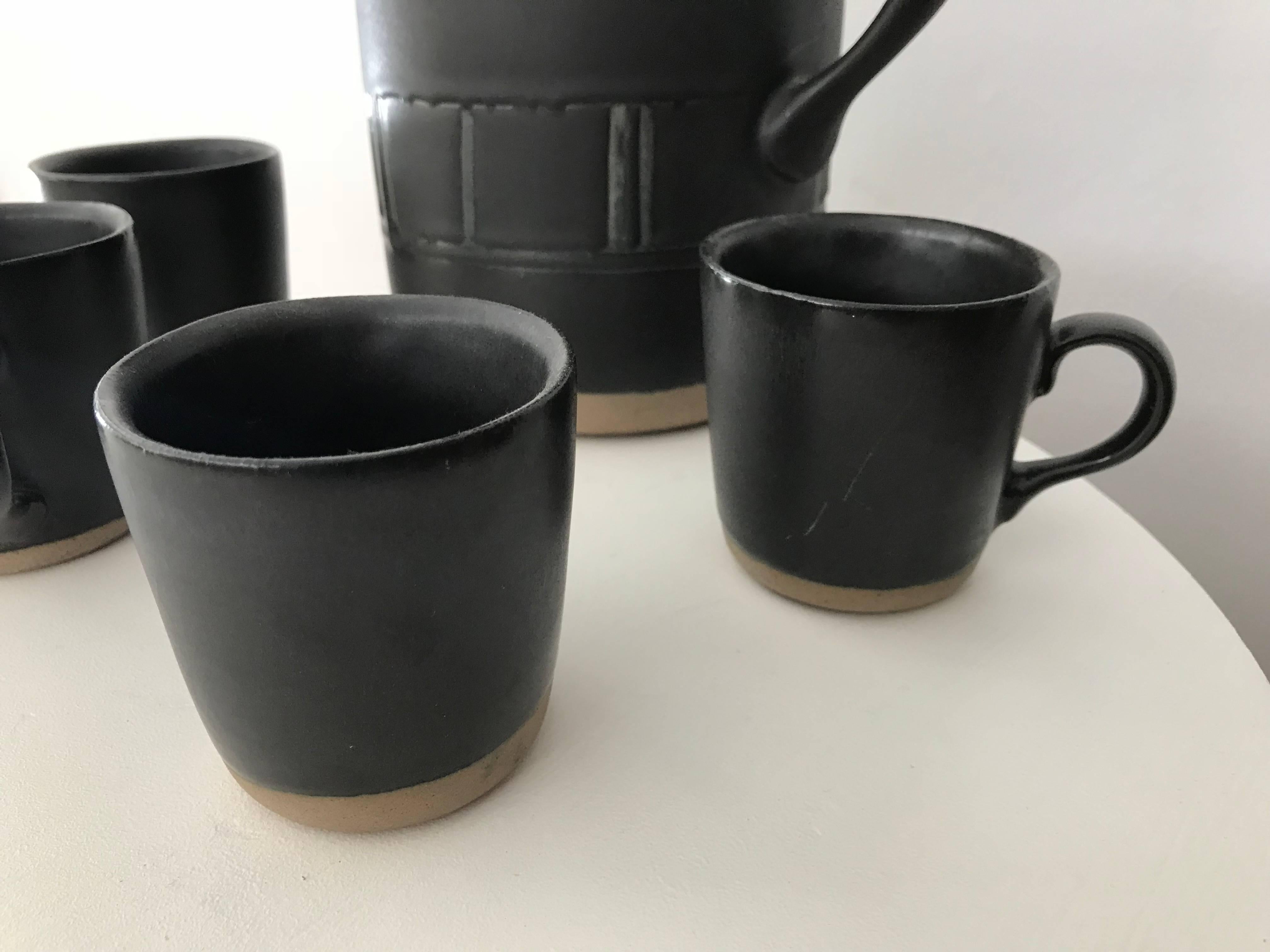 Mid-Century Modern Jane & Gordon Martz for Marshall Studios Ceramic Serving Set; Pitcher and Cups
