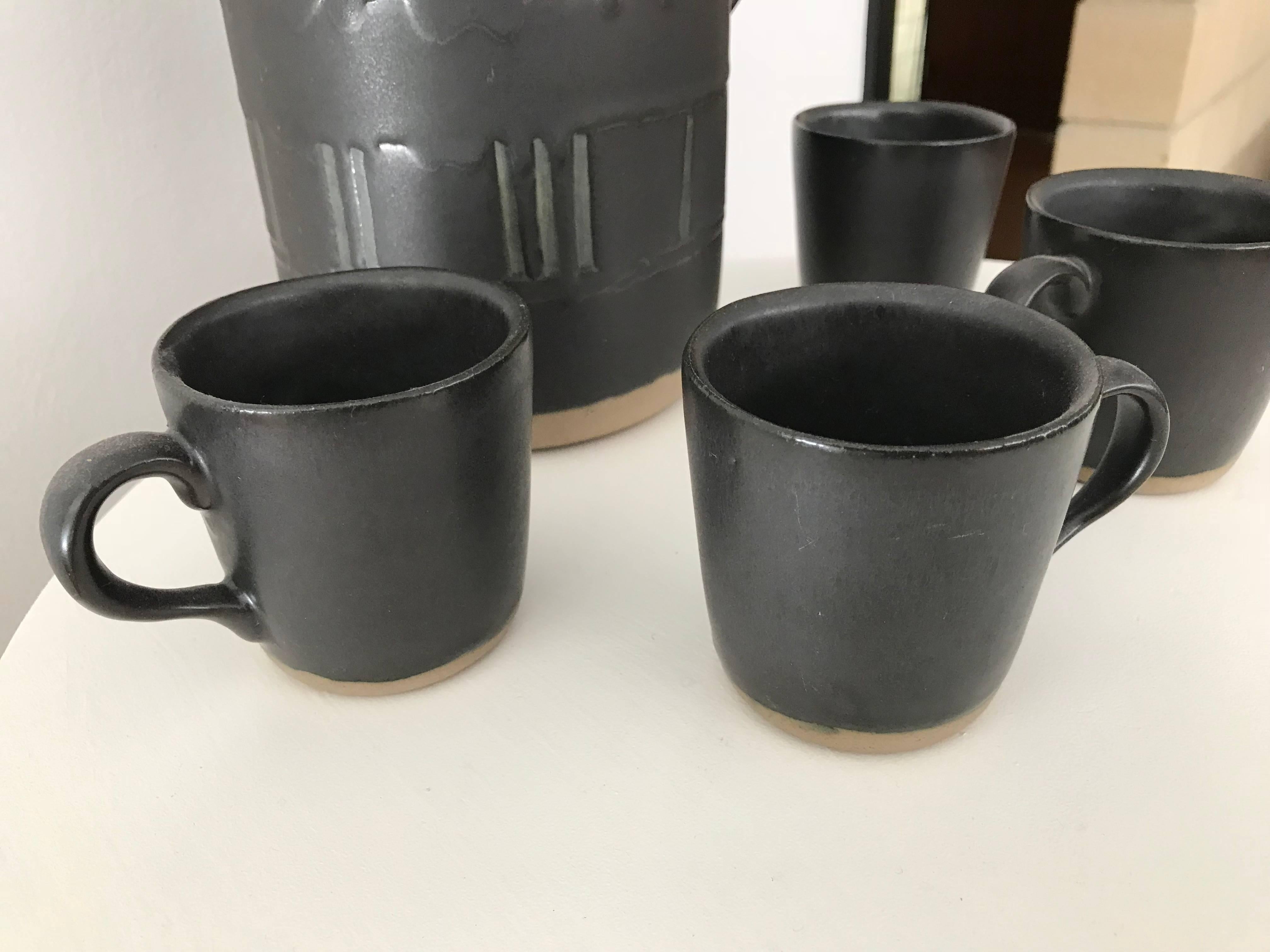 American Jane & Gordon Martz for Marshall Studios Ceramic Serving Set; Pitcher and Cups