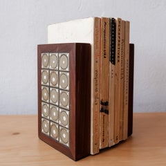 Jane and Gordon Martz Ceramic and Walnut Bookends